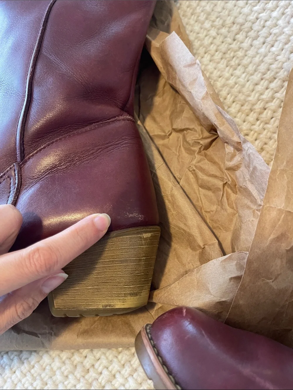 L.L. Bean Burgundy Leather Knee Boots